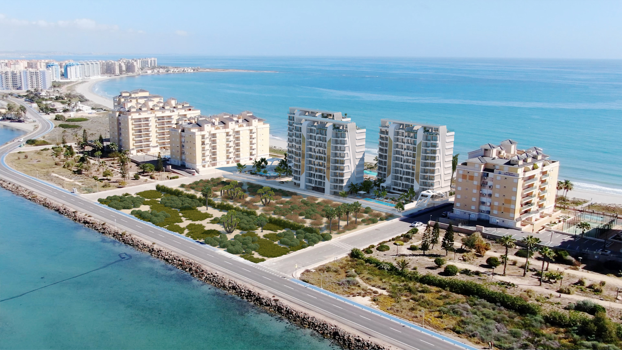 Appartementen aan het strand in La Manga, Murcia