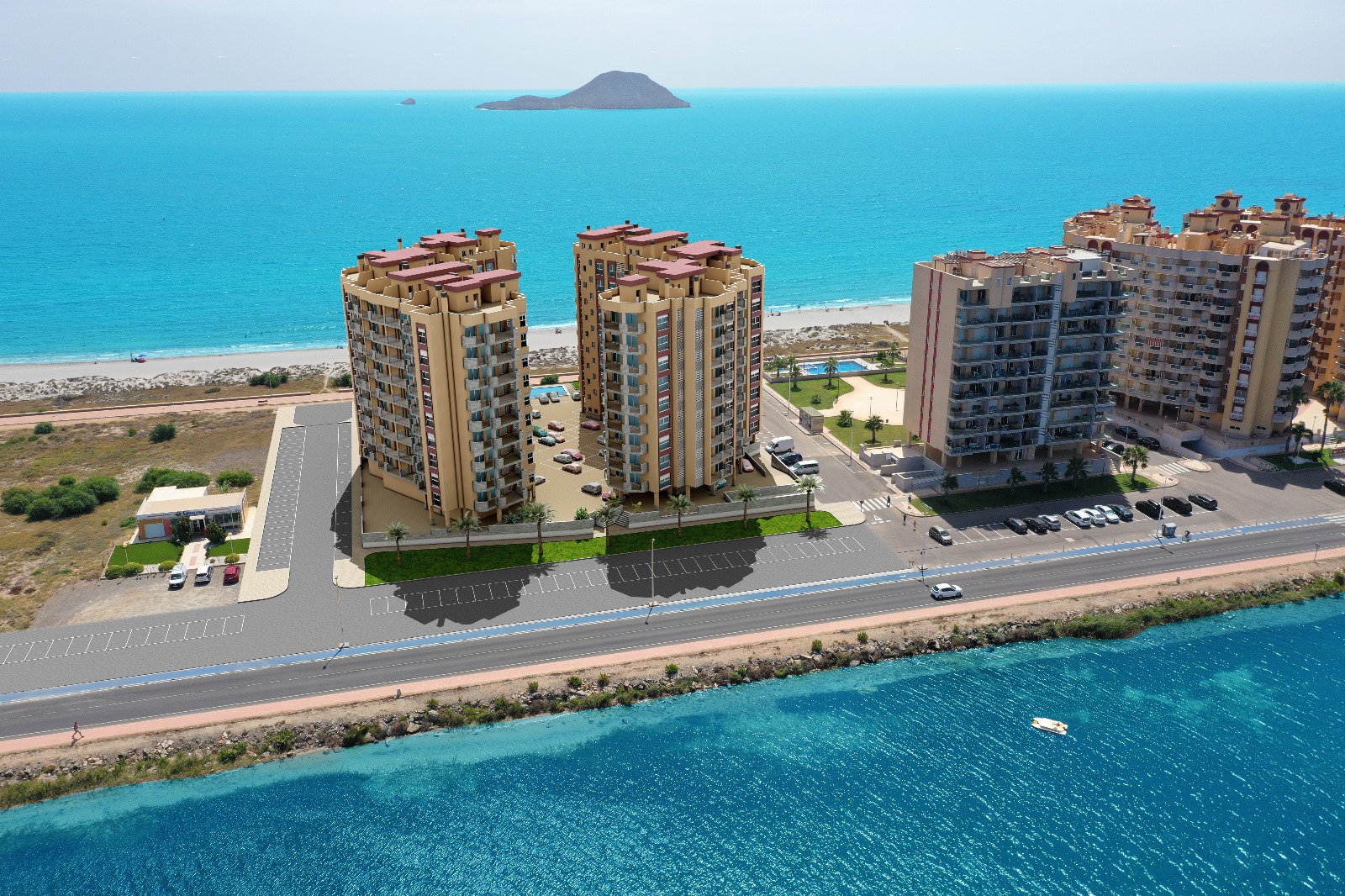 Appartementen tussen twee zeeën in La Manga del Mar Menor