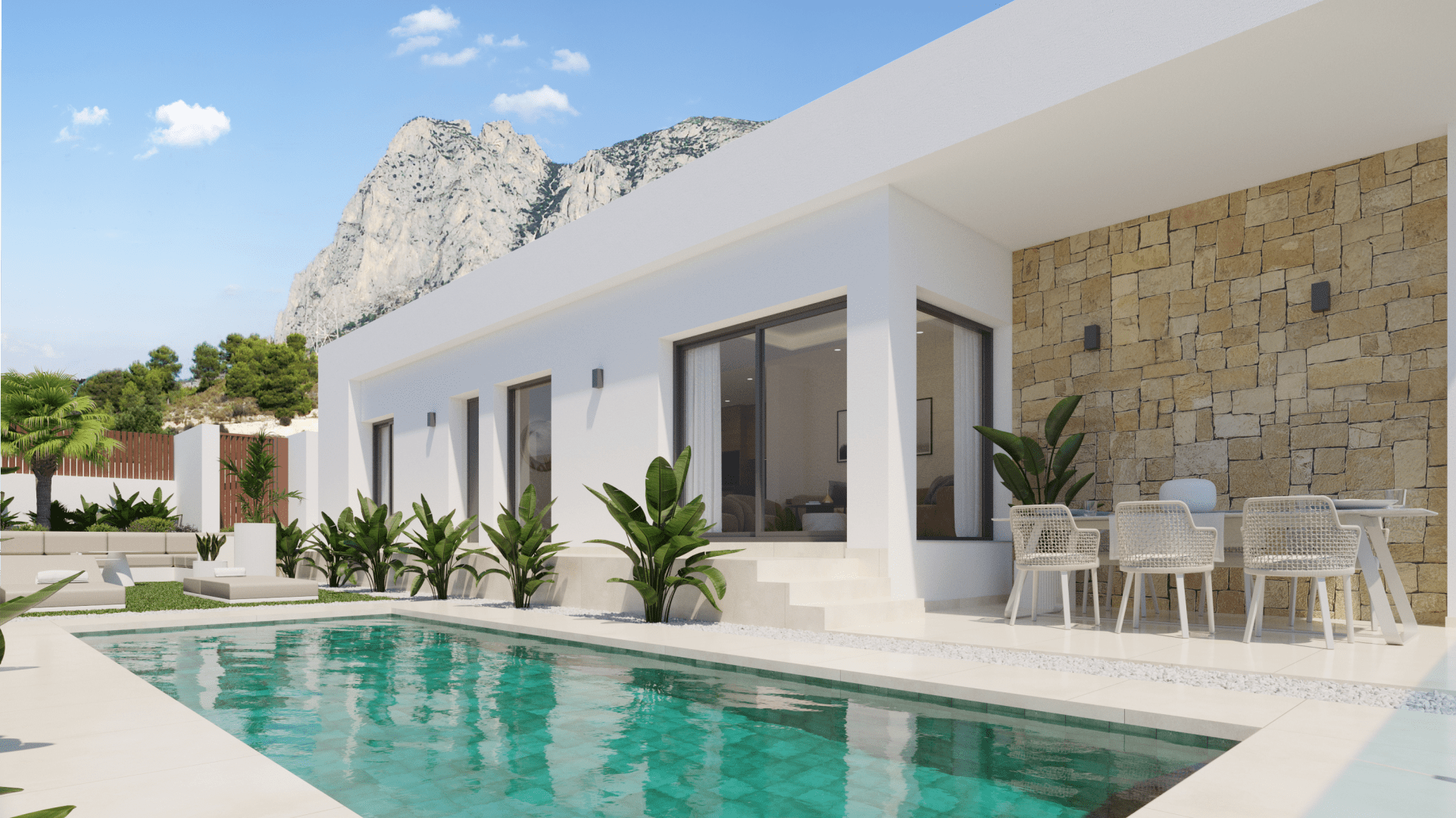 Detached villas with stunning views in Finestrat